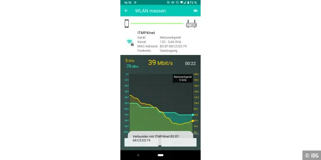 Die Fritz-App-WLAN gibt einen Hinweis, wenn das Smartphone zwischen WLAN-Zugangspunkten wechselt.