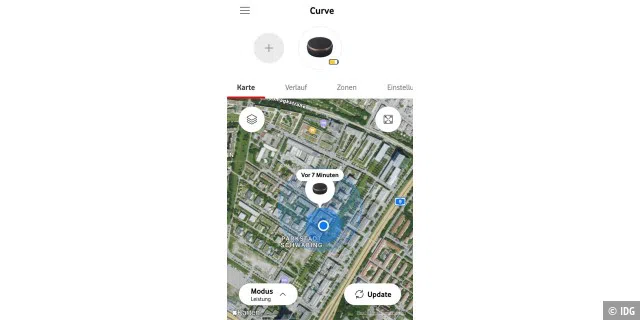 Die Satellitenansicht, die in der iOS-Version seit 3.4.0 verfügbar ist.