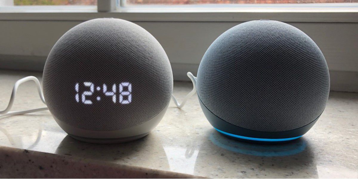 4. Generation Amazon Echo Dot mit Uhr in Weiß - Alexa NEU! Smart Speaker 