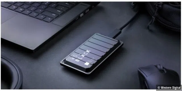 Mit USB 3.2 Gen2x2 ausgestattete externe Laufwerke wie das WD_Black P50 von Western Digital sind rar und gleichzeitig relativ teuer in der Anschaffung. Sie sollen Hochleistungsnutzer wie etwa Gamer ansprechen.