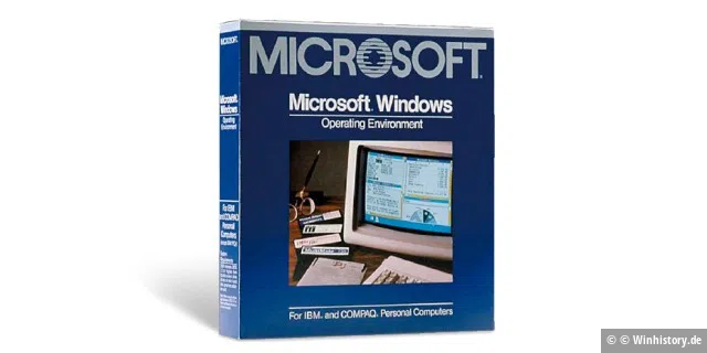 Windows 1.0 wurde auf fünf 5,25-Zoll-Disketten („Floppies“) ausgeliefert und musste von diesen auf dem IBM-kompatiblen PC installiert werden.