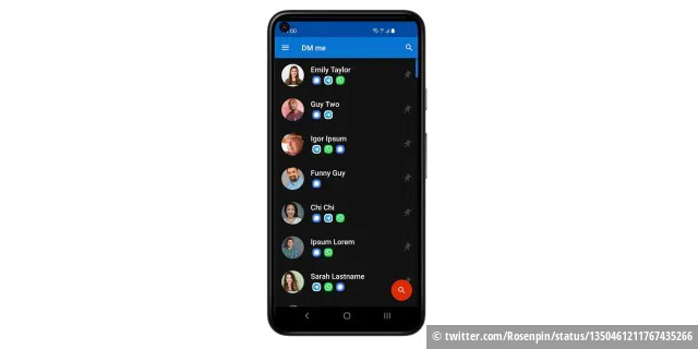 Hinter jedem Kontakt listet die App die unterstützten Messenger auf.