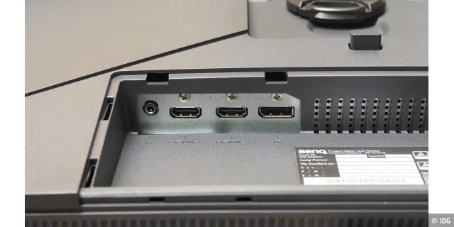 Benq Mobiuz EX2710: Die Video-Schnittstellen - zwei HDMI-Ports und ein Displayport-Eingang
