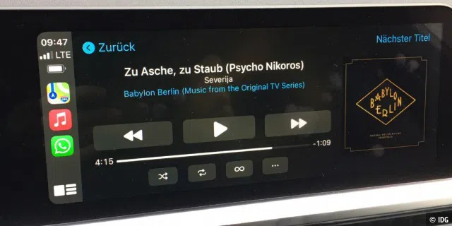 Apple Music unter Carplay auf dem Control-Display.