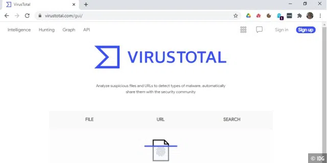 Der Google-Dienst Virustotal lässt hochgeladene Dateien von Dutzenden Virenscannern untersuchen. Auch in Office-Dokumente eingebettete Makros werden dabei auf verdächtiges Verhalten überprüft.