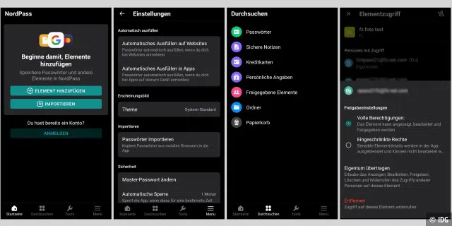 NordPass App für Android (Dark Mode)