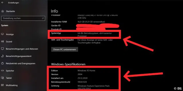 In den Info-Einstellungen zeigt Windows 10 alle Informationen zur verwendeten Windows-10-Version an