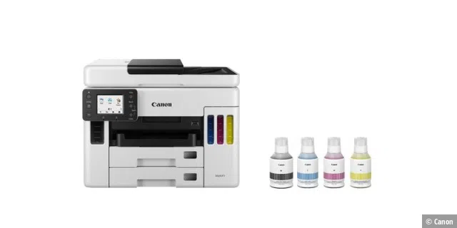 Im Lieferumfang des Canon Maxify GX7050 ist ein Satz pigmentierter Tinte.