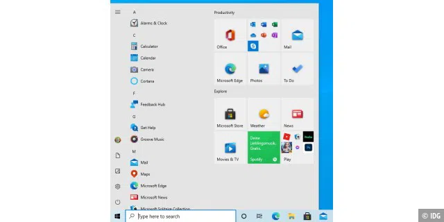 Update für das Startmenü: Auch hier sehen Sie in Windows 10 21H2 neue Icons für einige Apps. Die Icons sind zudem freigestellt und wirken daher etwas dezenter.