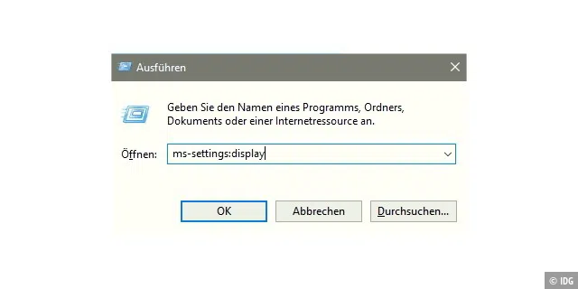 Wer die Befehle für die einzelnen Funktionen kennt und diese direkt per Tastatur eingeben kann, gelangt sofort zum gewünschten Menü in der Einstellungen-App von Windows 10.