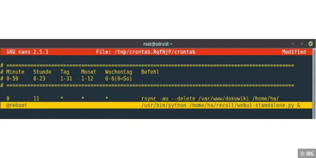 Einfacher Autostart: Für Scripts und Hintergrundprogramme, die beim Systemstart ausgeführt werden sollen, eignet sich der Taskplaner Cron mit der Zeitangabe „@reboot“.