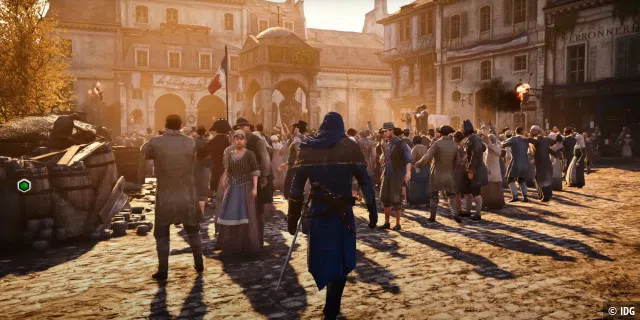 Assassin’s Creed Unity sollte die Serie zurück zum Kern bringen, zurück zum Stealth. Aber Ubisofts Teams hatten große Probleme mit der Hardware-Limitierung im Jahr 2014, selbst Highend-PCs taten sich schwer, tausende von Zivilisten in Paris zu rendern.