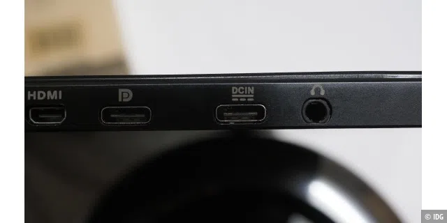 Asus ROG Strix XG17AHPE: Der 17-Zöller besitzt zwei USB-C-Schnittstellen und einee Micro-HDMI-Port