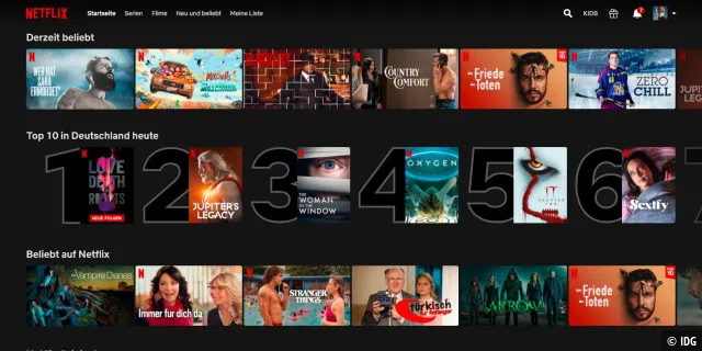 Netflix bietet ein umfangreiches Angebot an Eigenproduktionen und zugekauftem Material. Vor allem Serienfans kommen bei diesem Streamingdienst auf ihre Kosten.