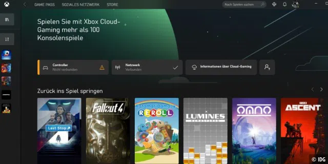 Über 100 Spiele stehen für Cloud-Gaming zur Auswahl