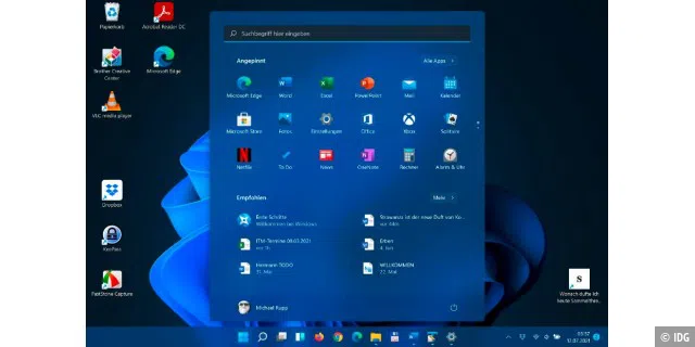 Dunkel mit mehr Stil: Der aufgehübschte Dark Mode verpasst Windows 11 ein elegantes, blau-schwarzes Farbschema mit feinen Schattierungen und hohem Kontrast. Das neue Design wirkt ansprechend.