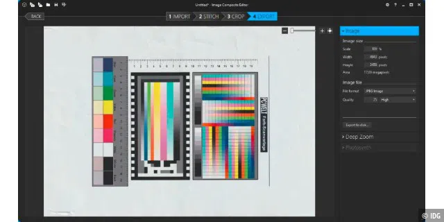 Auf einem A4-Scanner lassen sich auch größere Vorlagen in Einzelscans digitalisieren. Zum Zusammenfügen eignet sich das Gratistool Image Composite Editor von Microsoft. Es arbeitet exakt und ist einfach zu bedienen.