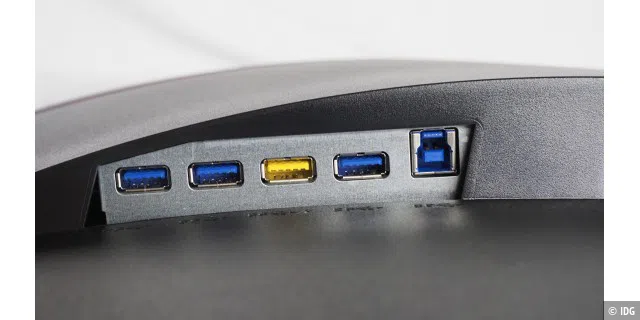 AOC CU34G3S: VIer USB-3.0-Ports für den Anschluß externer Geräte