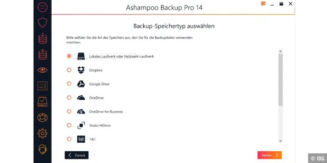 Ashampoo Backup Pro 14: Sie entscheiden, wo die Backups abgespeichert werden sollen