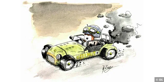 Hellmut Racing - Artwork PC-Welt Comic