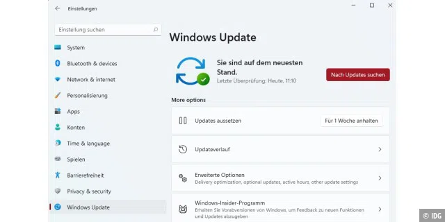 Blick voraus auf Windows 11: Die Update-Funktionen der neuen Betriebssystemversion, die noch in diesem Herbst erscheinen soll, bleiben im Wesentlichen gleich.