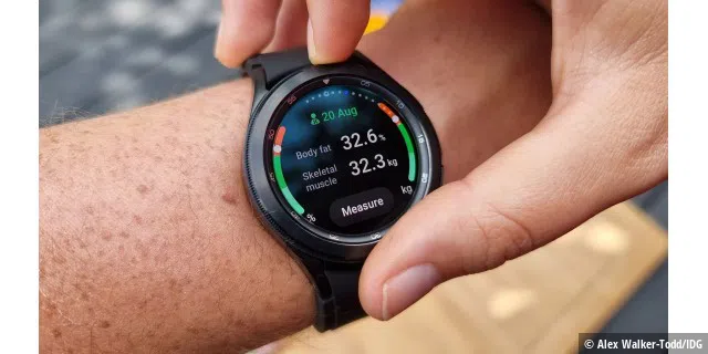 Galaxy Watch 4 Classic zeigt die Ergebnisse der Körperanalyse