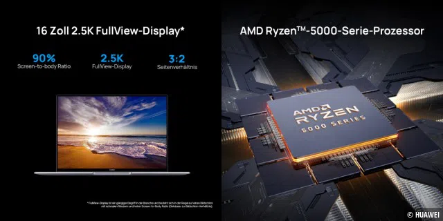 HUAWEI MateBook 16: Top-Display und schnelle AMD-CPU