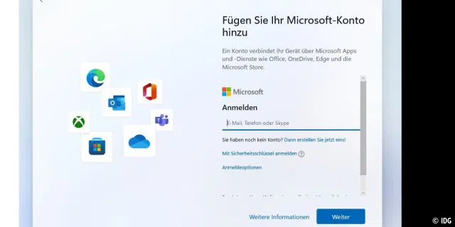 Windows 11 Home verlangt ein Microsoft-Konto zur Installation