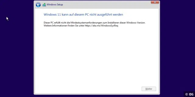 Windows 11 verweigert die Installation bei fehlendem TPM-2.0-Chip