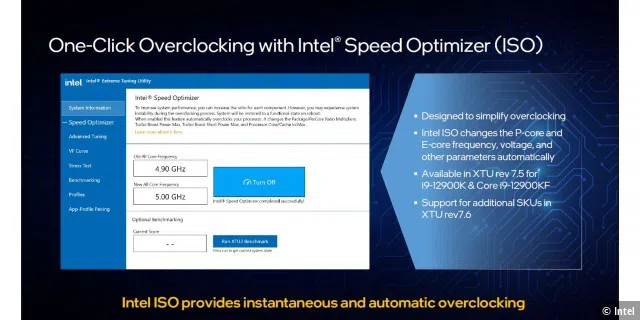One Click Overclokcing with Intel Speed Optimizer