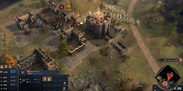 Relic Entertainment legt viel Wert auf Atmosphäre: Age of Empires 4 fühlt sich nach Mittelalter an, weil etwa automatisch Wege rund um Gebäude gelegt werden.