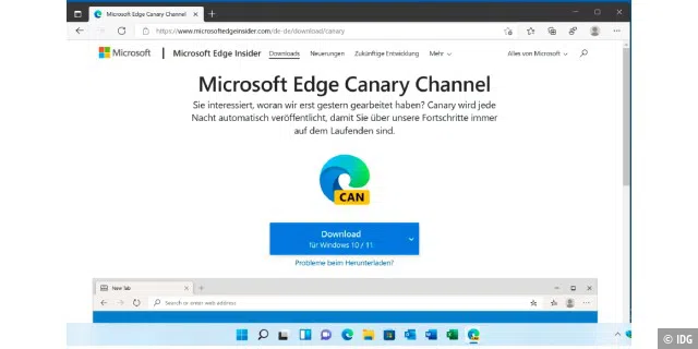 Mit der Canary-Version als Ergänzung zum regulären Edge-Browser in Windows 11 probieren Sie neue Surf- und Sicherheitsfunktionen bereits vor der offiziellen Veröffentlichung durch Microsoft aus.