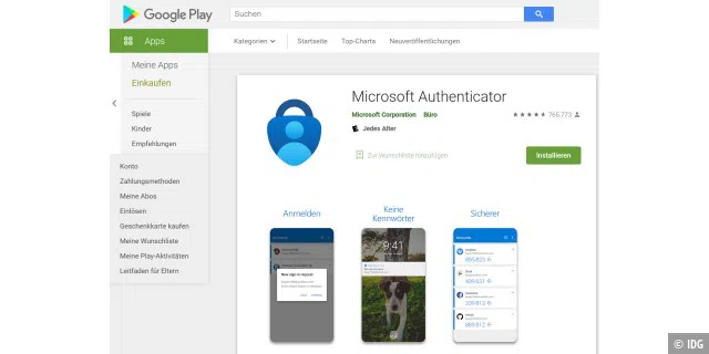 Mit der kostenlosen Authenticator-App von Microsoft auf Ihrem Smartphone melden Sie sich in Windows ohne Kennwort an.