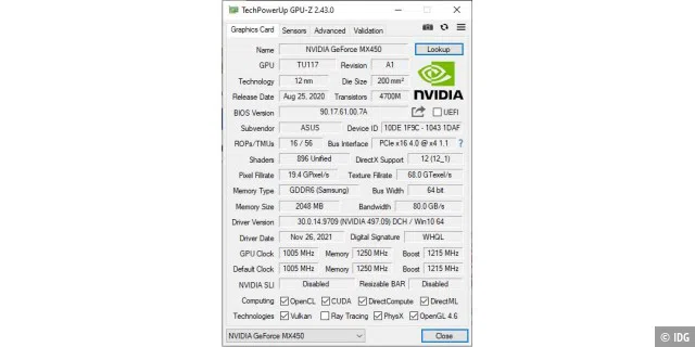 GPU-Z bietet eine Fülle an Daten zur Grafikkarte und ist das derzeit beste Tool seiner Art auf dem Markt.