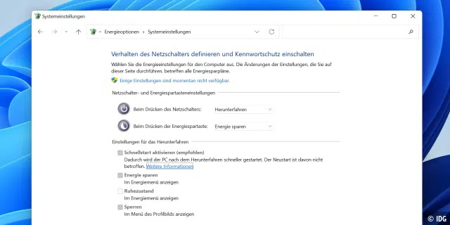 Beim Herunterfahren legt Windows 11 den Inhalt des Hauptspeichers auf der Festplatte ab und kann dann schneller wieder starten.