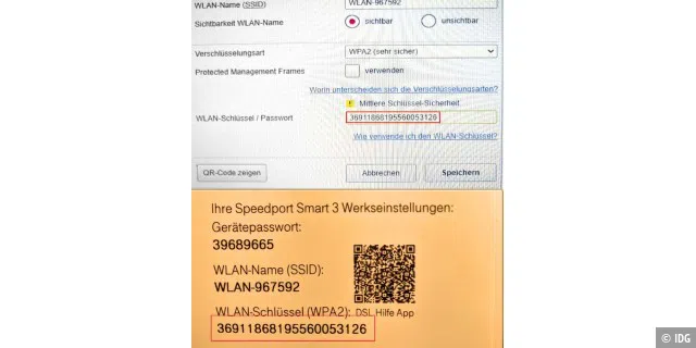 Auf jeden Fall sollten Sie das WLAN-Passwort ändern, mit dem der Router verkauft wird. Es ist nämlich auf dem Gehäuse oder auf einer mitgelieferten Karte aufgedruckt.