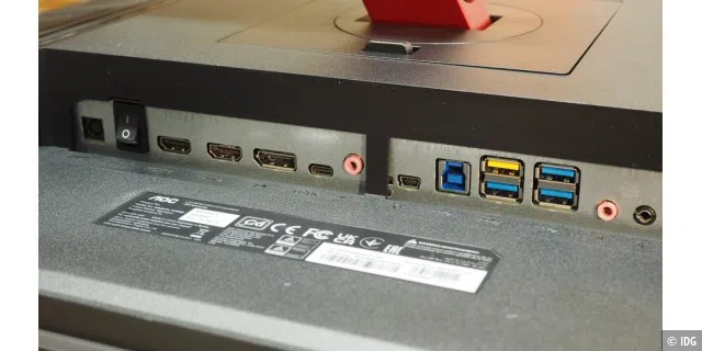 AOC AG324UX: Üppiges Schnittstellenangebot inklusive USB-C-Port