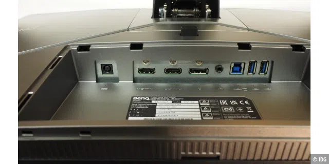 Benq Mobiuz EX2710Q: Der 27-Zöller bietet die für Gaming-Monitore üblichen zwei HDMI-Eingänge und eine DP-Schnittstelle