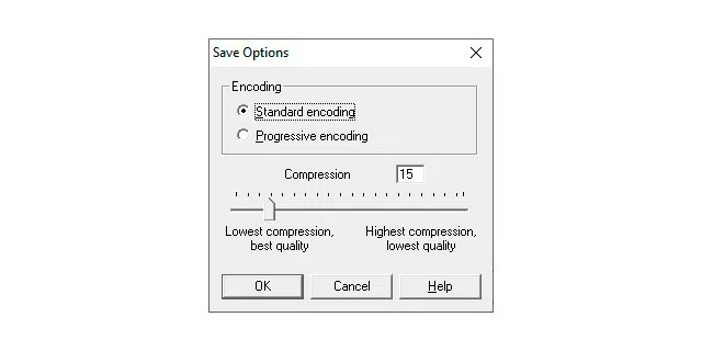 Die Kompressionsrate von JPEG-Dateien ist im Grafikprogramm einstellbar.