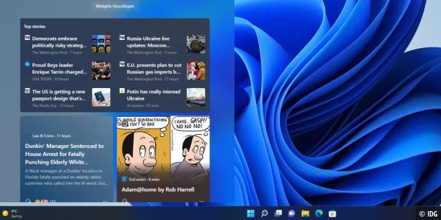 Windows 11 zeigt Wetter-Info nun unten links in der Taskleiste an