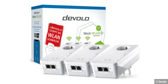 Schafft der Router die Strecke bis in den Garten nicht, kann ein Powerline-Adapter-Set wie das von Devolo das WLAN nach draußen legen.