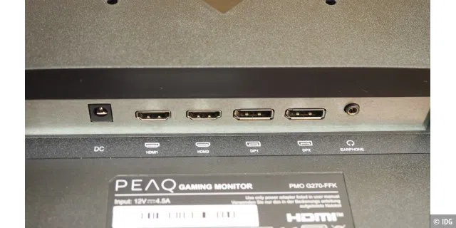 Peaq PMO G270-FFK: Der Gaming-Monitor besitzt zwei DP-Video-Eingänge