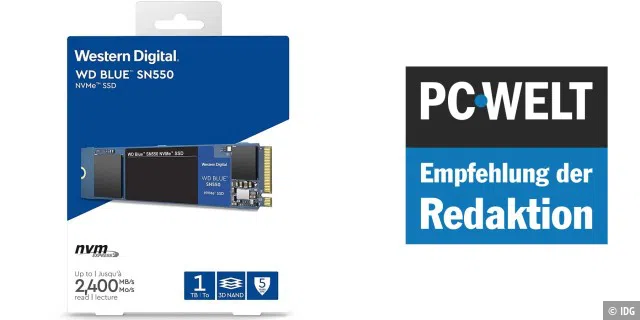 Empfehlung der Redaktion für PCIe-3.0-SSDs: WD Blue SN550