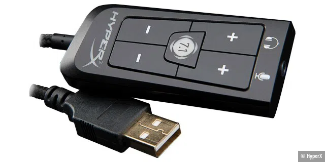 Über USB findet eine digitale Klangverarbeitung (DSP) statt, über die sich unter anderem auch ein virtueller 7.1-Raumklang zuschalten lässt.