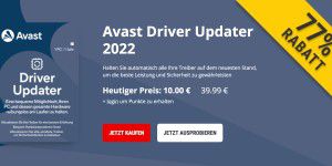 Bester Preis: Avast Driver Updater 2022 für nur 10 Euro