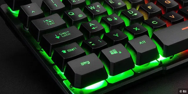 Die Tastenkappen bestehen aus herkömmlichen und vor allem bei günstigen Tastaturen gern eingesetztem ABS, auf die der Anbieter die Ziffern hat lasern lassen.