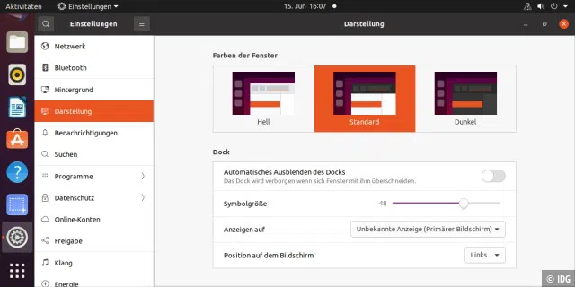 Ubuntu bietet übersichtliche „Einstellungen“ mit Suchfunktion. Allerdings sind für die Systemkonfiguration nicht viele Optionen verfügbar.
