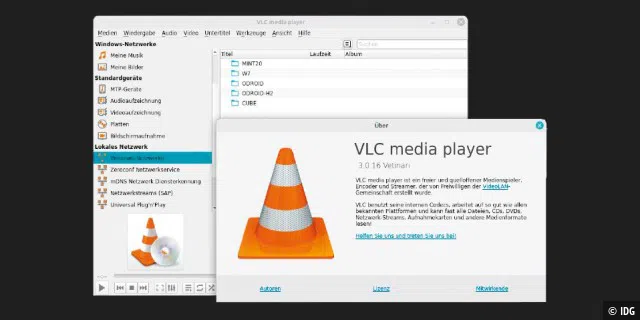 Demnächst Standard: Der VLC erweitert seine Clientrolle im Netz um den Eintrag „Windows- Netzwerke“. Der Samba- Zugriff über „Zeroconf“ ist weiter möglich, aber unübersichtlicher.