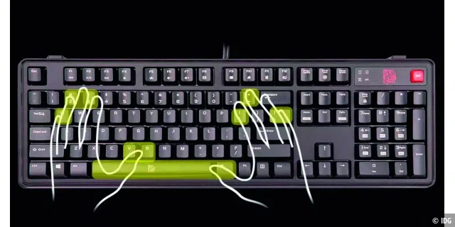 N-Key-Rollover beim Keyboard stellt sicher, dass alle Tasten, die Sie gleichzeitig betätigen, auch wirklich vom System registriert werden.