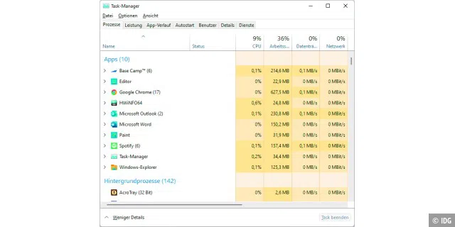 Der Task-Manager von Windows sollte Ihre erste Anlaufstelle sein, wenn Sie überprüfen wollen, wie stark die CPU Ihres Windows- PCs unter verschiedenen Belastungsszenarien ausgelastet ist.